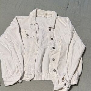 White Button-Up Denim Jacket